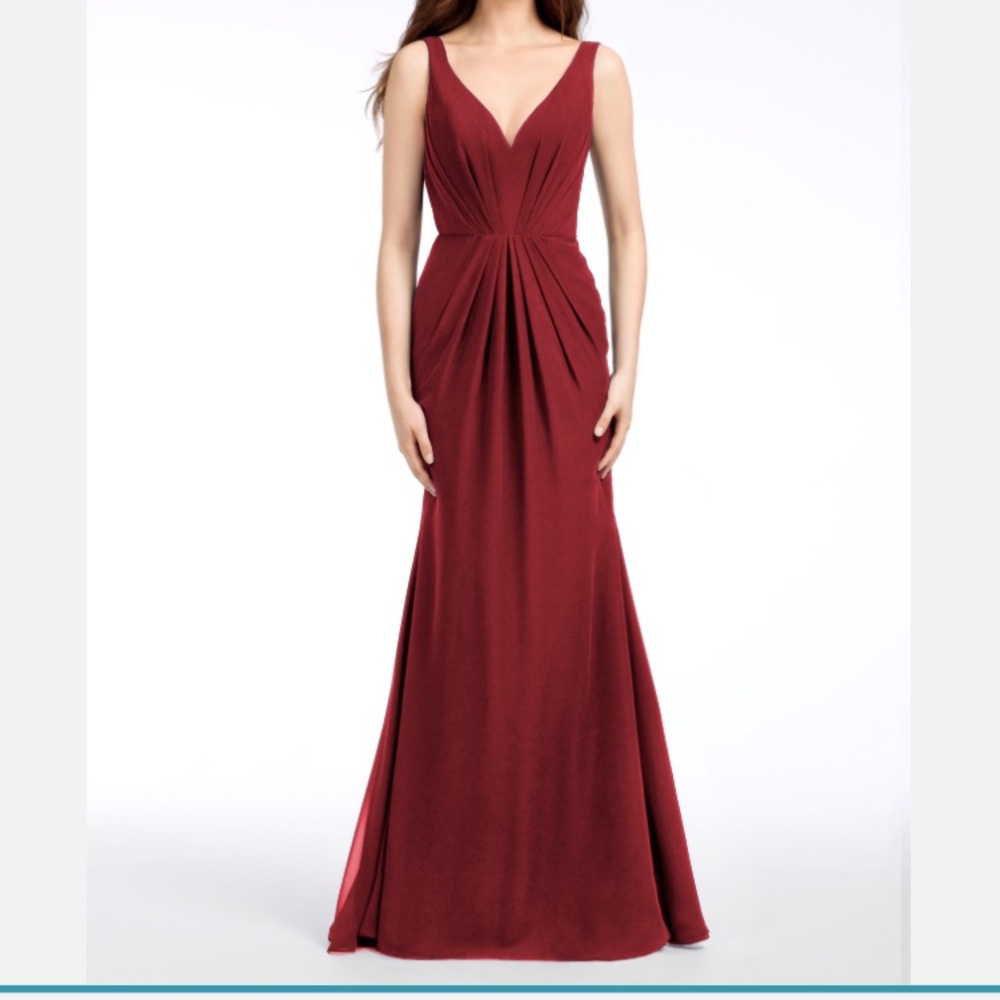 Hayley Paige Burgundy Bridesmaids Dress